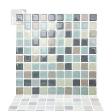 Tic Tac Tiles Mosaic Mintgray 10 In W