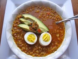 vegetarian lentil and rice soup sopa