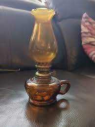 Vintage Hong Kong Amber Glass Mini Oil