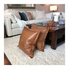 100 Lambskin Leather Pillow Cover Sofa