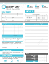 Customizable Invoice Template Design With Room For A Work Order
