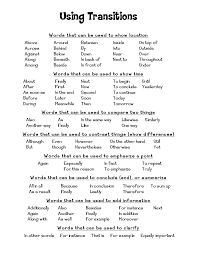 transition words for narrative writing 
