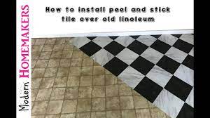 stick tile over linoleum