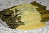 asparagus in creamy orange maltaise butter sauce