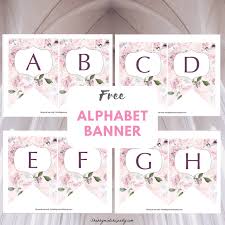 free printable rose alphabet banner