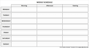Printable Weekly Schedule Maker Template Format