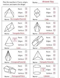 3d Solids Faces And Edges Worksheets Teaching Resources Tpt