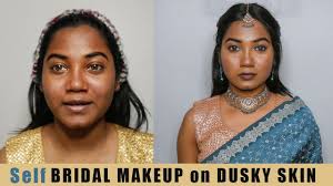 self bridal makeup on dusky skin step