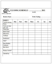 restaurant cleaning schedule templates