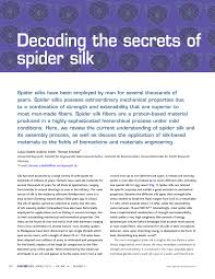 pdf decoding the secrets of spider silk