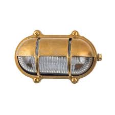 oval brass bulkhead light with eyelid