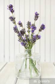 Wall Mural Glass Vase With Lavender On