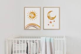 Nursery Sun And Moon Wall Art Print