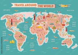 world travel map poster travel and