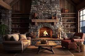 Rustic Stone Fireplace Images Browse