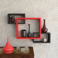 Black Red Wooden Storage Display Mdf