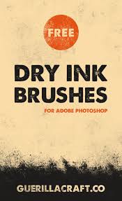 Dry Ink Brushes For Adobe Photoshop Are Made With Ink And