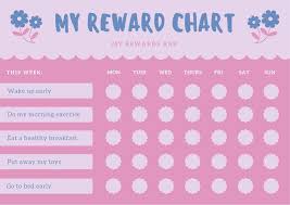 Purple And Pink Flower Patterned Toddler Reward Chart