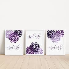 Purple Bathroom Wall Art Printable Wall
