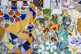 Broken Glass Mosaic Tile Decoration In