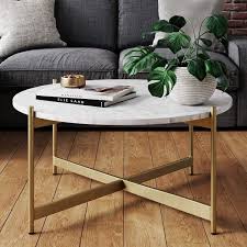 Marble Coffee Table With Wooden Legs