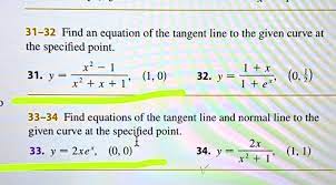 Tangent Line To The Given Curve