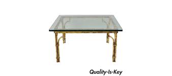Glass Faux Bamboo Square Coffee Table