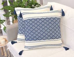 boho throw pillow covers with tels