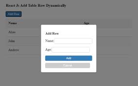 react js add table row dynamically