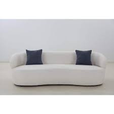 Round Arm Fabric Modern Curved Sofa