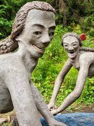 Concrete Statues With Real Human Teeth