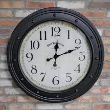 Large Industrial Black Wall Clock