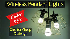 Diy Wireless Modern Industrial Pendant Lights 20 Pull Lights Dollar Tree Baskets Youtube