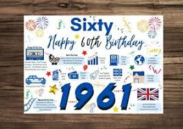 Choose from hundreds of templates, add photos and your own message. 60th Birthday Card For Him Men Male 1961 Year Of Birth Facts Greetings Sixty Ebay
