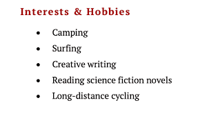 interests and hobbies to put on your resume
