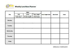 Free Weekly Lunch Box Planner Chart Bub Hub