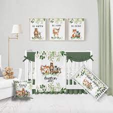 Woodland Crib Bedding Set Personalized