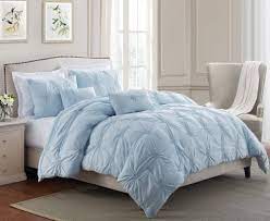 Blue Printed Bed Comforter Set For