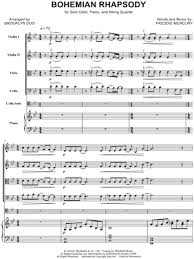 Find your perfect arrangement and access a variety of transpositions so you can print and play instantly, anywhere. Bohemian Rhapsody String Quintet Piano By Brooklyn Duo Feat Dover Quartet Sheet Music Collection String Quintet Score Parts Print Play Sku Cl0008292