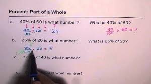 find percent as part of a whole you