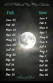 Full And New Moons 2016 Moon Magic Moon Calendar New Moon