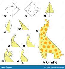 Постепенные инструкции как сделать Origami жирафа Иллюстрация вектора -  иллюстрации насчитывающей собрание, довольно: 71542467
