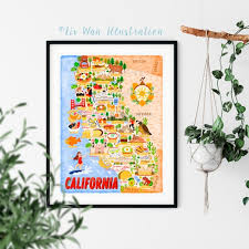 Buy California Map Poster Beautiful