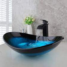 Uk Oval Glass Wash Basin Bathroom