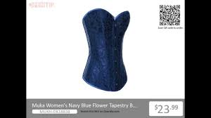 Muka Navy Blue Flower Tapestry Brocade Fashion Corset From Opentip Com
