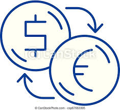 Информационный каталог евро монеты евро | euro coins | euromünzen. Cambio De Dolares Por El Concepto De Icono De Linea De Euros Intercambio De Dolares Por Un Vector Plano De Euros Signo Canstock