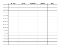 Weekly Class Schedule Template Editable Lesson Plan Blank School