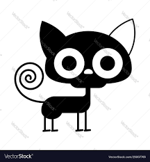 cartoon black cat drawing cute funny