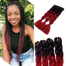Best red ombre styles on black hair. 3pcs Lot Ombre Kanekalon Braiding Hair Extensions 24 100g Pcs Synthetic Hair Extensions Black And Bug Wantitall