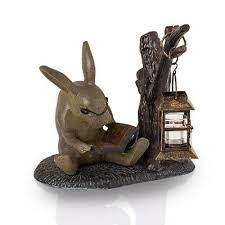Booklover Rabbit Reading Garden Lantern
